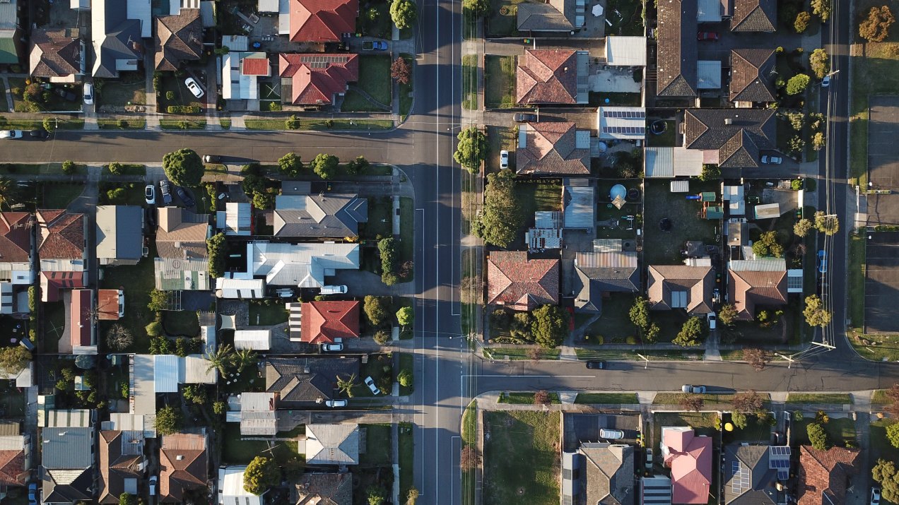overhead photo of residential neigborhood