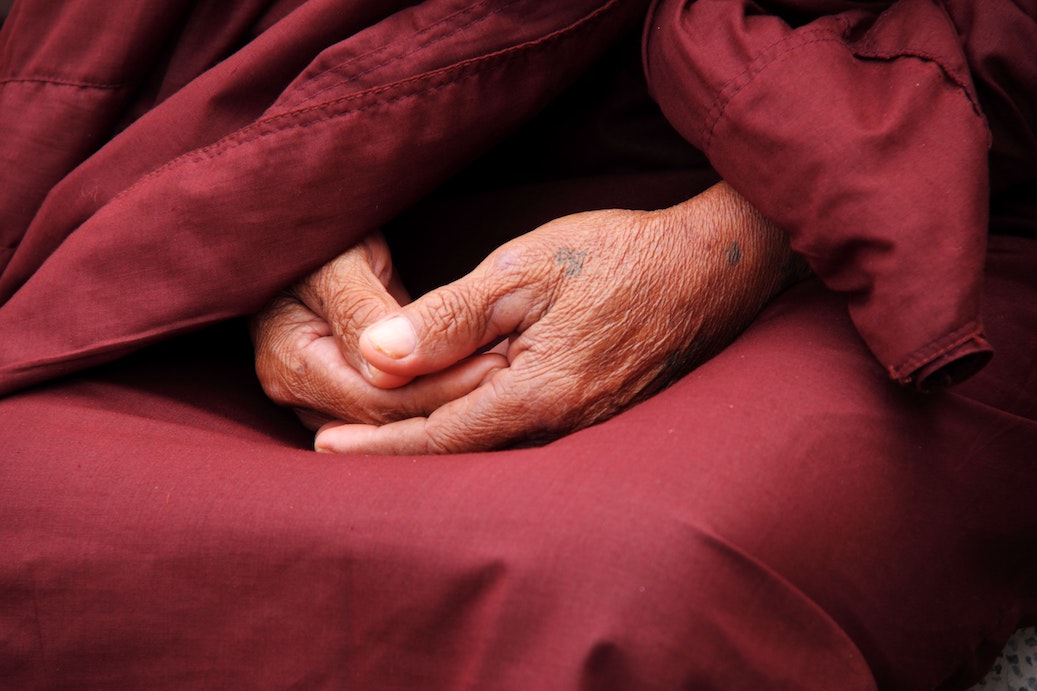 hands in meditation